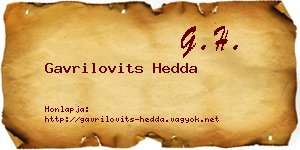 Gavrilovits Hedda névjegykártya